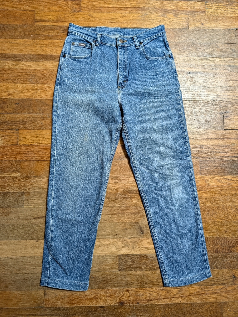 Vintage 90's Riders By Lee Denim High Rise Mom Jean 28" Waist Med Wash Classic